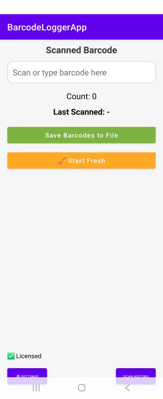 Barcode Logger App