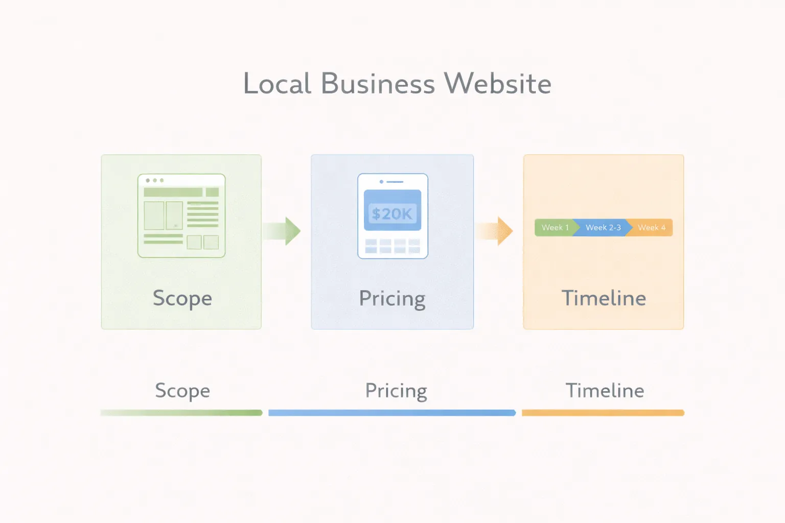 Modinagar website pricing and timeline infographic