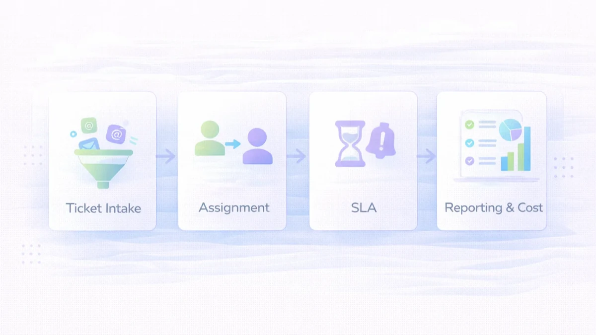 Support ticket system infographic
