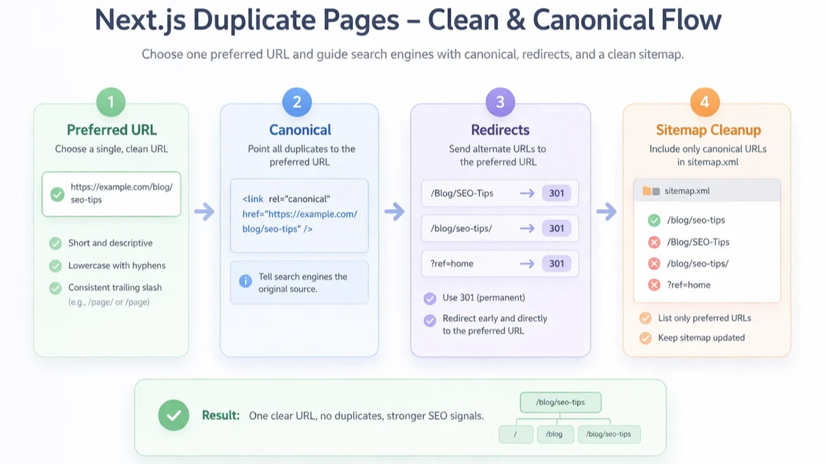 Duplicate canonical fix infographic