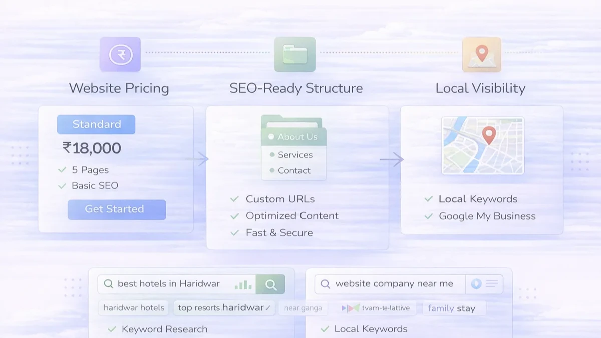 Haridwar website SEO infographic