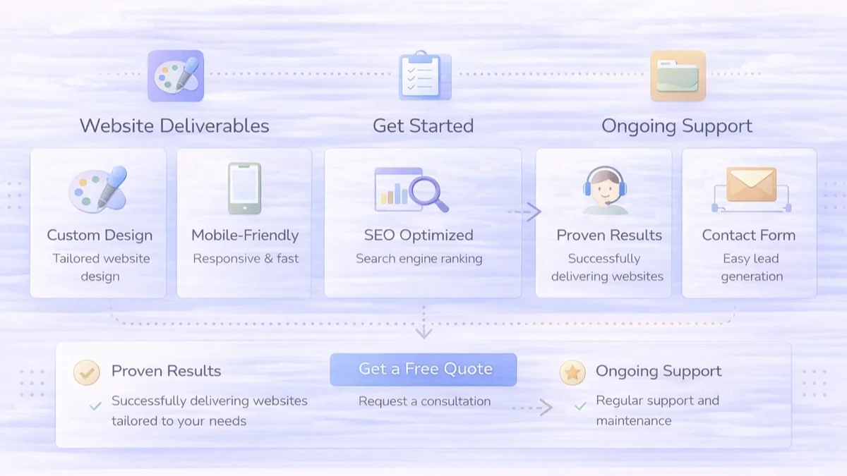 Roorkee website deliverables infographic