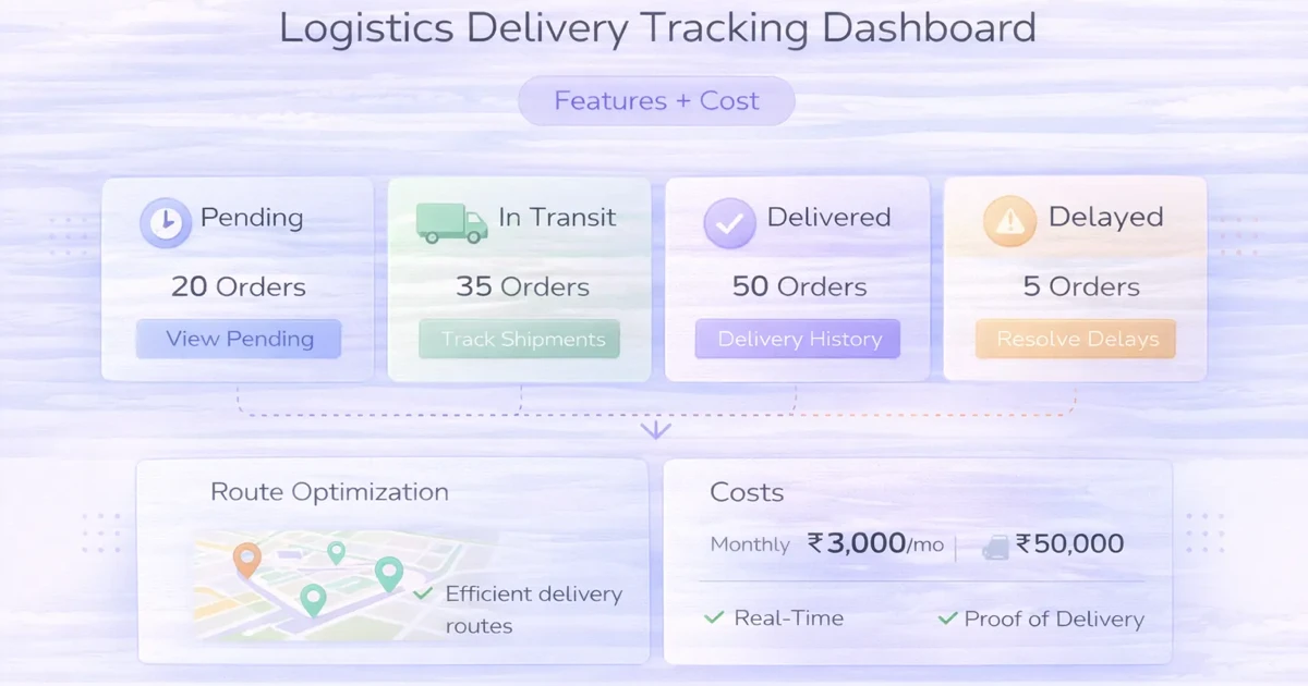 Logistics/Delivery Tracking Dashboard: Features + Cost