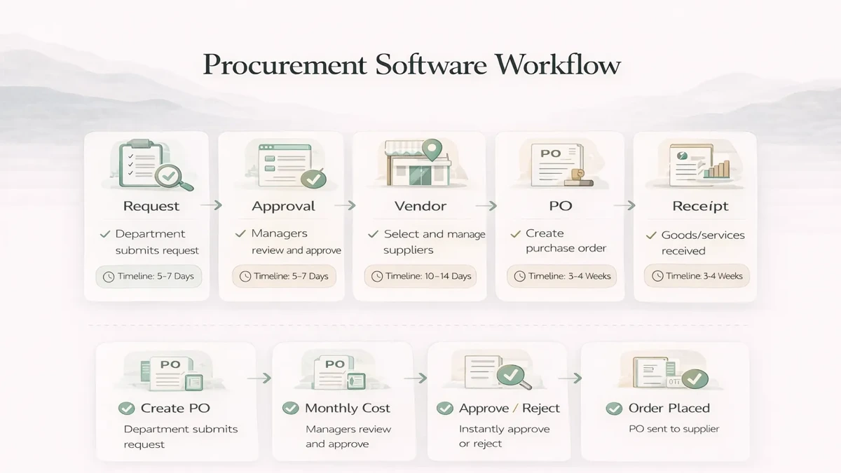 Procurement workflow infographic