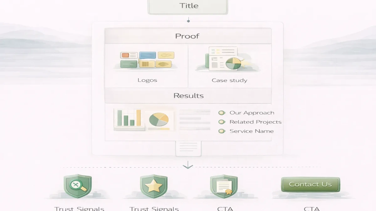 Portfolio page structure infographic