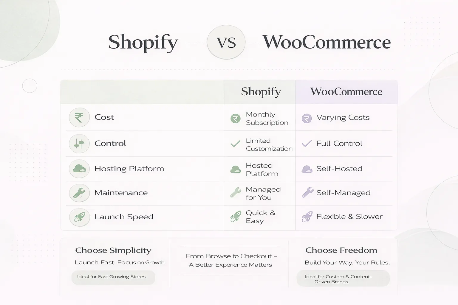 Shopify vs WooCommerce infographic