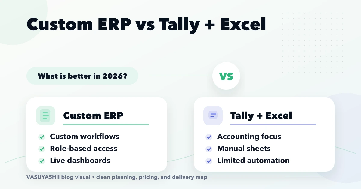 Custom ERP vs Tally + Excel (2026): What’s better