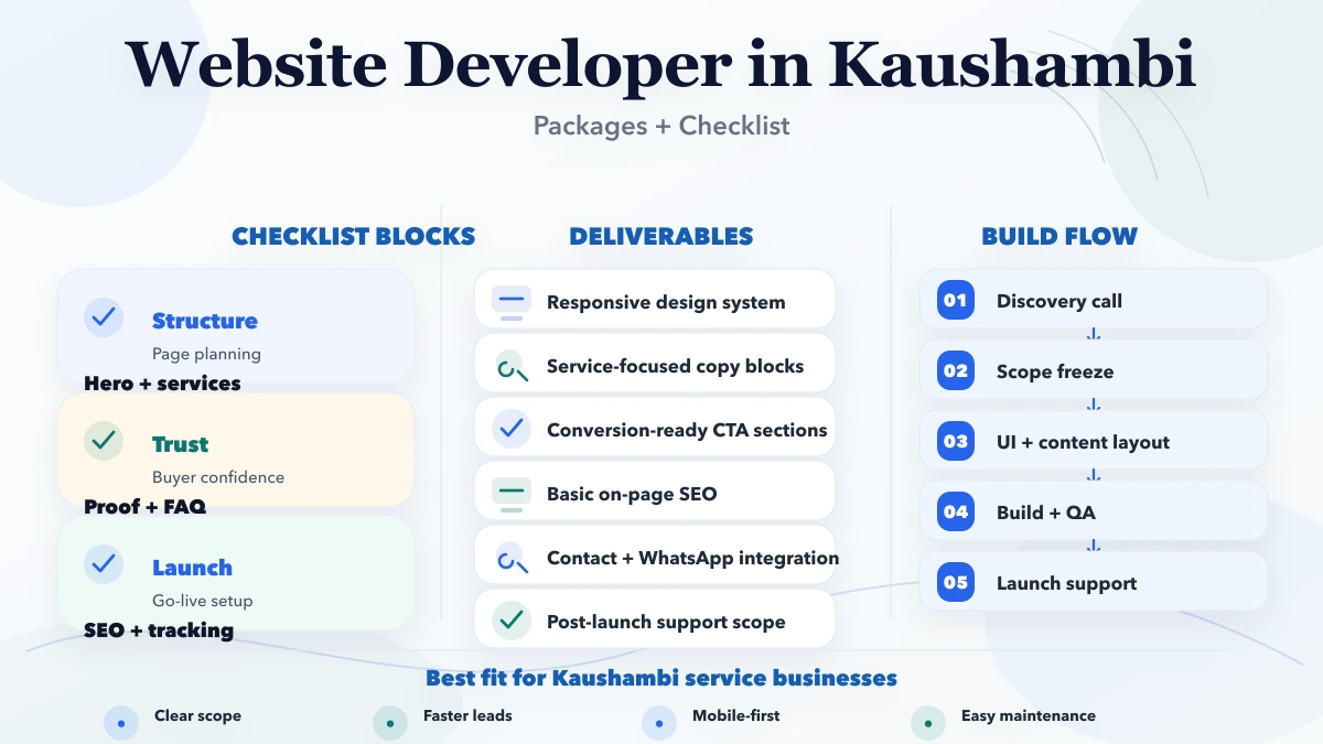 Website Developer in Kaushambi 2026 infographic