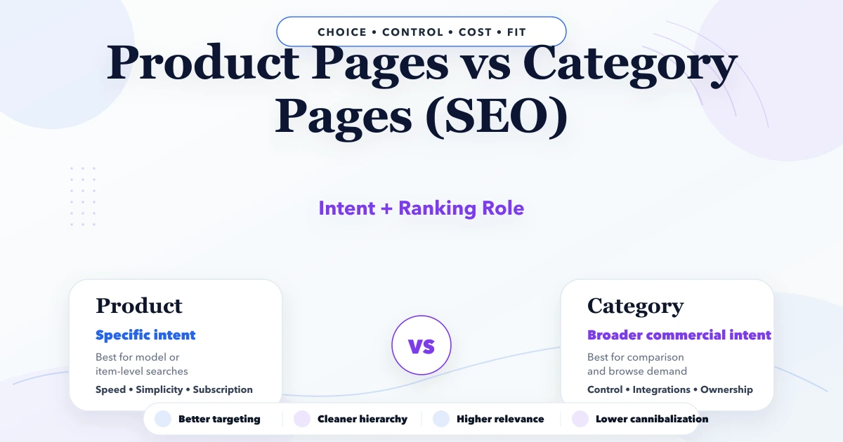 Product Pages vs Category Pages (SEO)