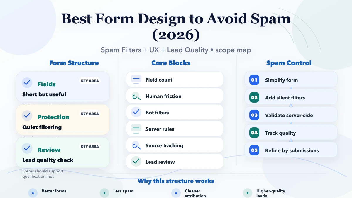 Best Form Design to Avoid Spam (2026) scope infographic