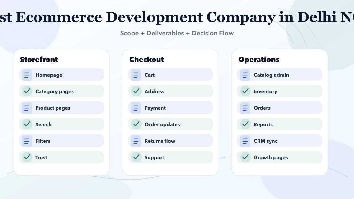 Best Ecommerce Development Company in Delhi NCR (2026) structure infographic