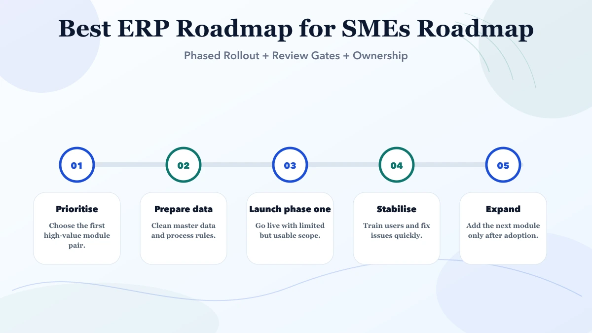 Best ERP Roadmap for SMEs roadmap infographic
