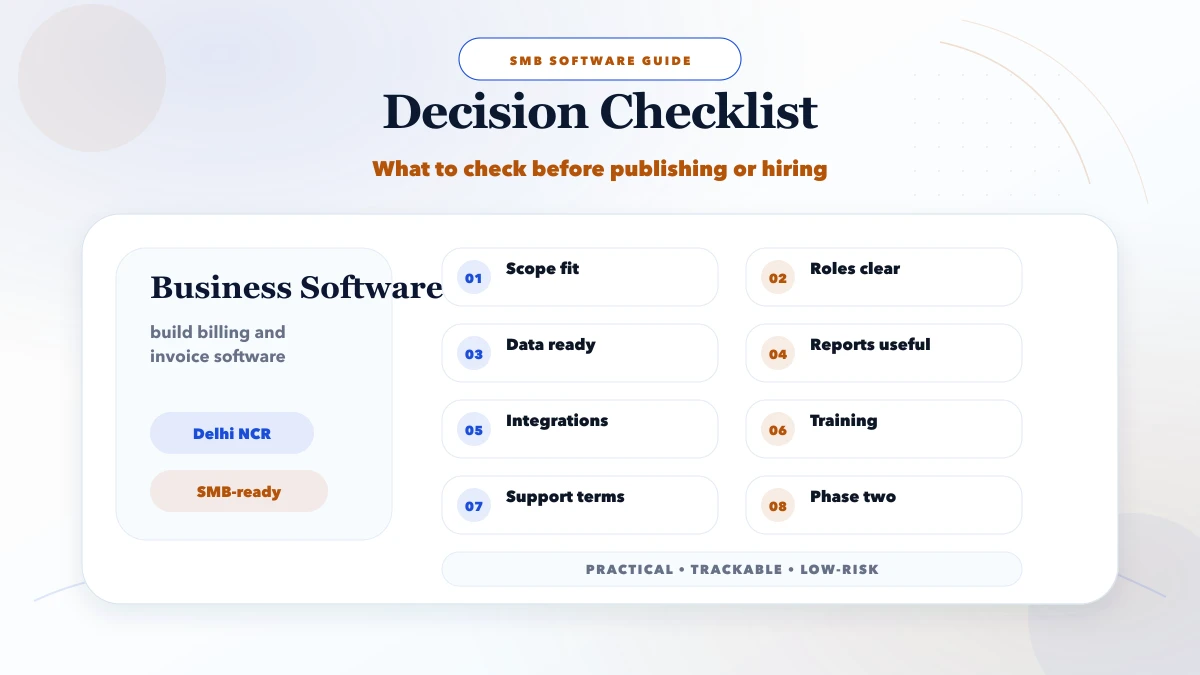 Billing software developer near me checklist