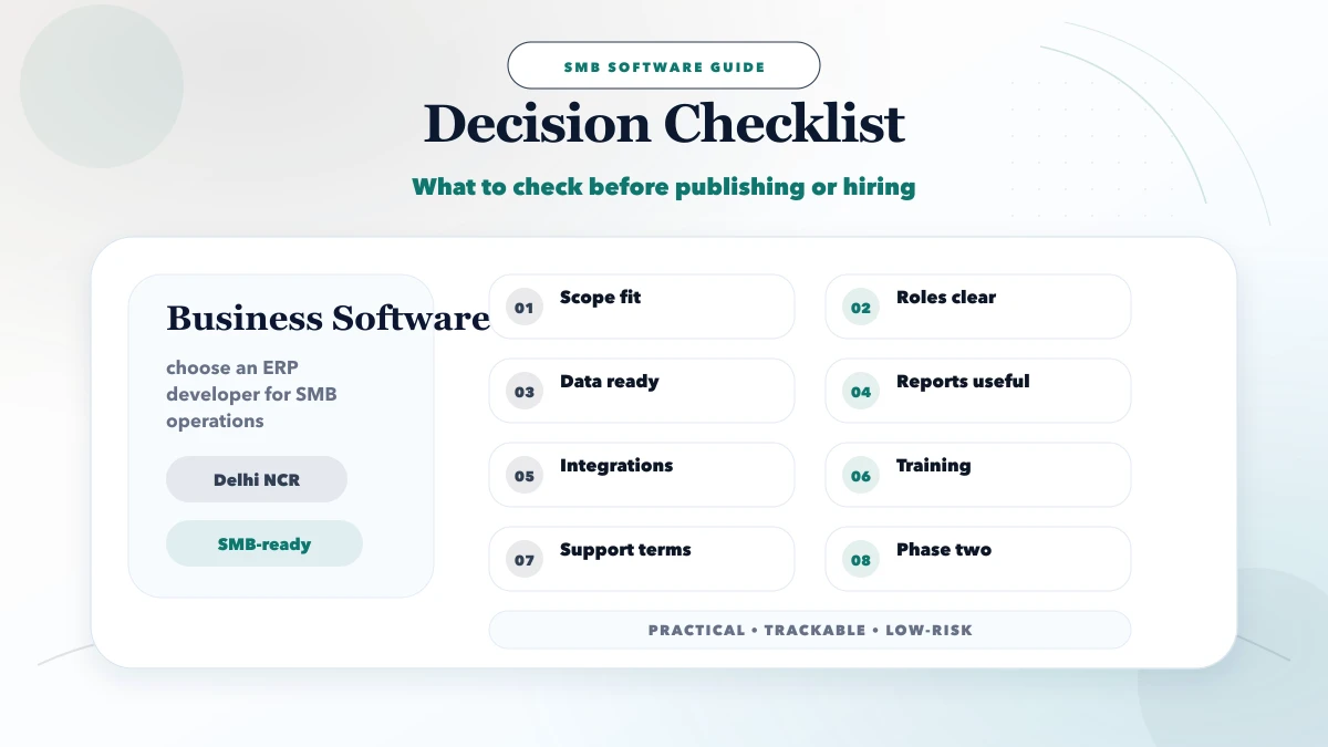 ERP developer near me checklist