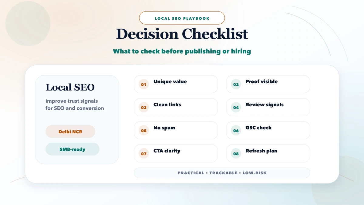 Reviews and trust signals that impact rankings checklist