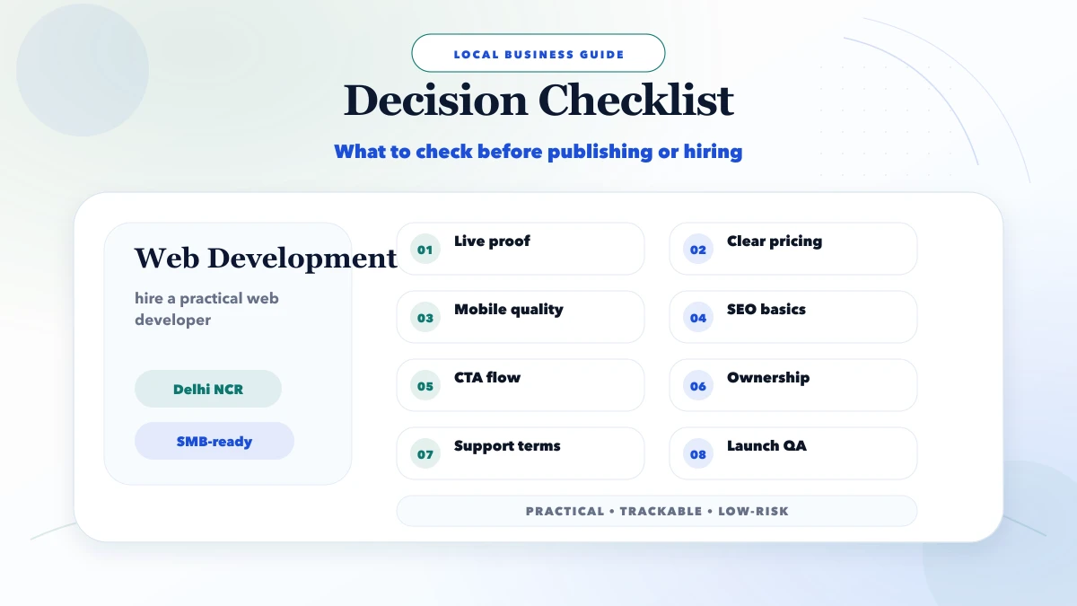 Web developer near me (Delhi NCR): pricing + checklist checklist