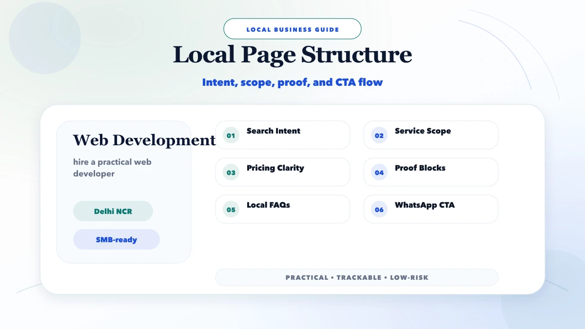 Web developer near me (Delhi NCR): pricing + checklist structure map