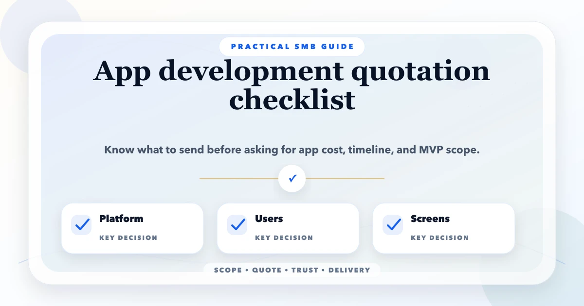 App development quotation checklist