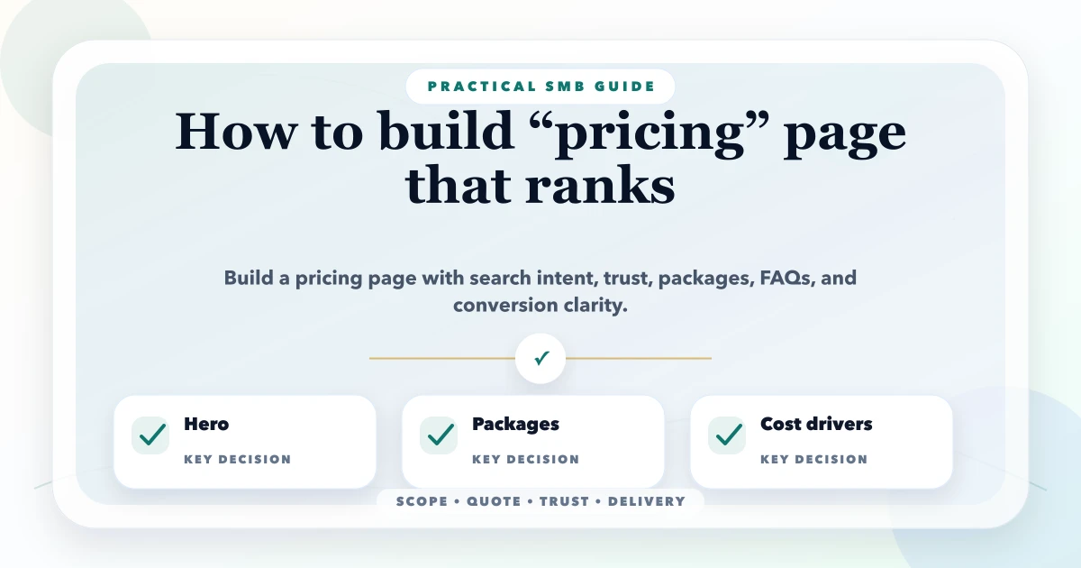 How to build “pricing” page that ranks