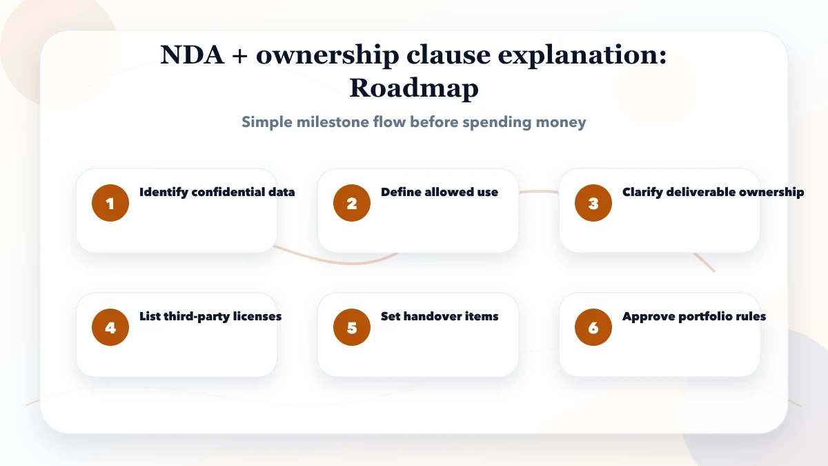 NDA + ownership clause explanation roadmap