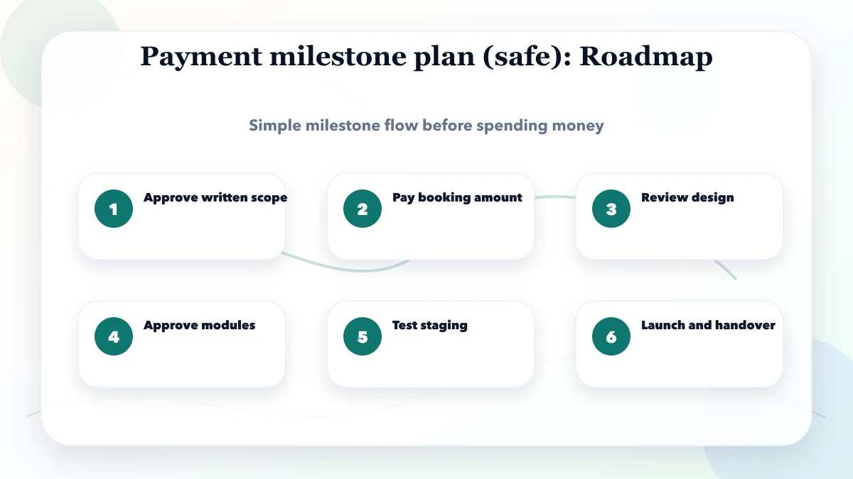 Payment milestone plan (safe) roadmap