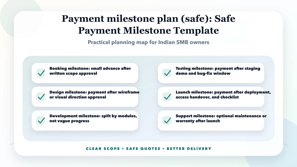 Payment milestone plan (safe) structure map