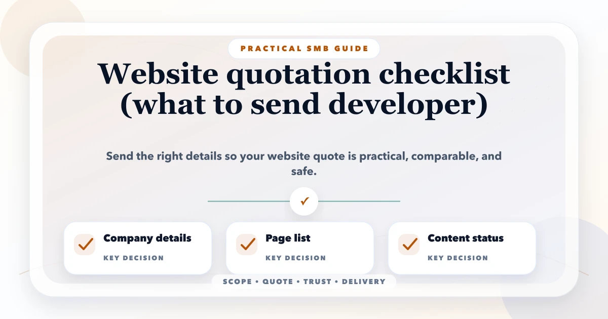 Website quotation checklist (what to send developer)