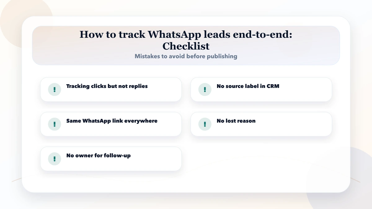 How to track WhatsApp leads end-to-end checklist
