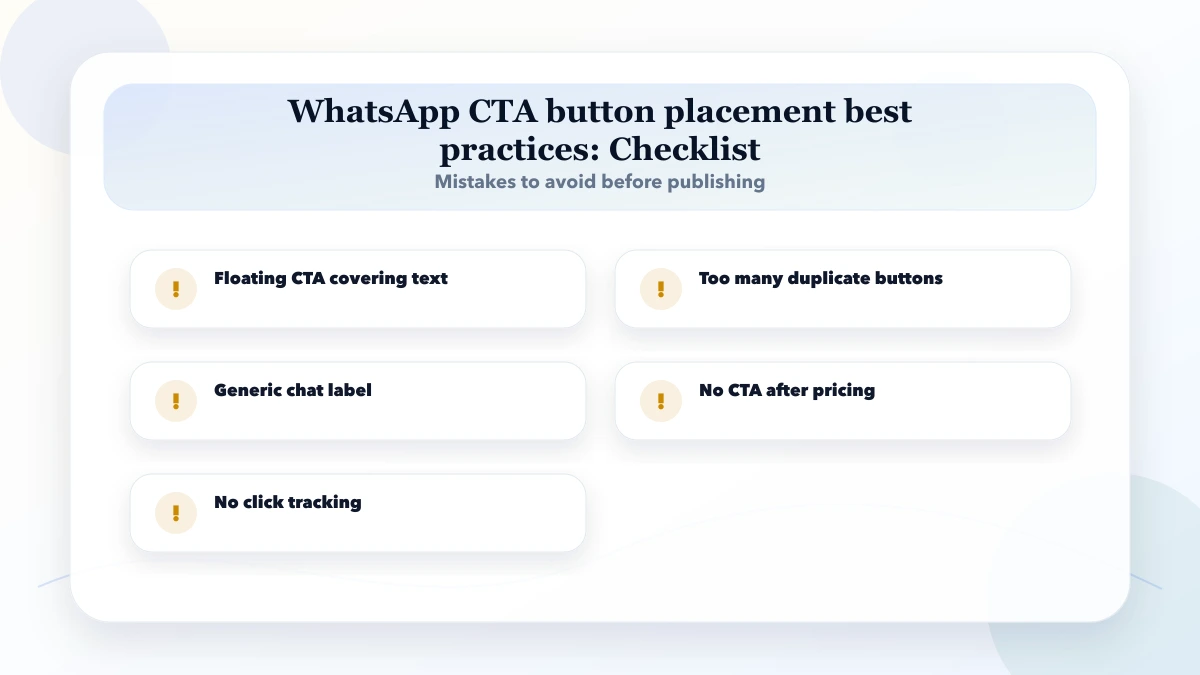 WhatsApp CTA button placement best practices checklist