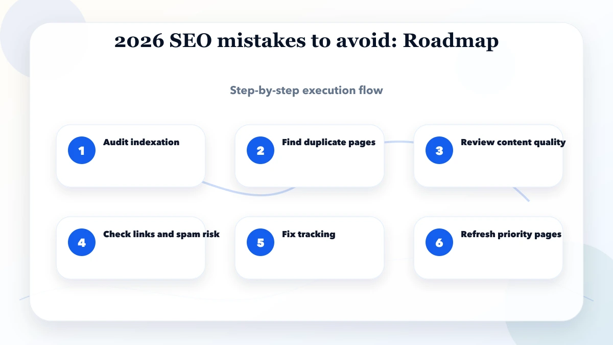 2026 SEO mistakes to avoid roadmap
