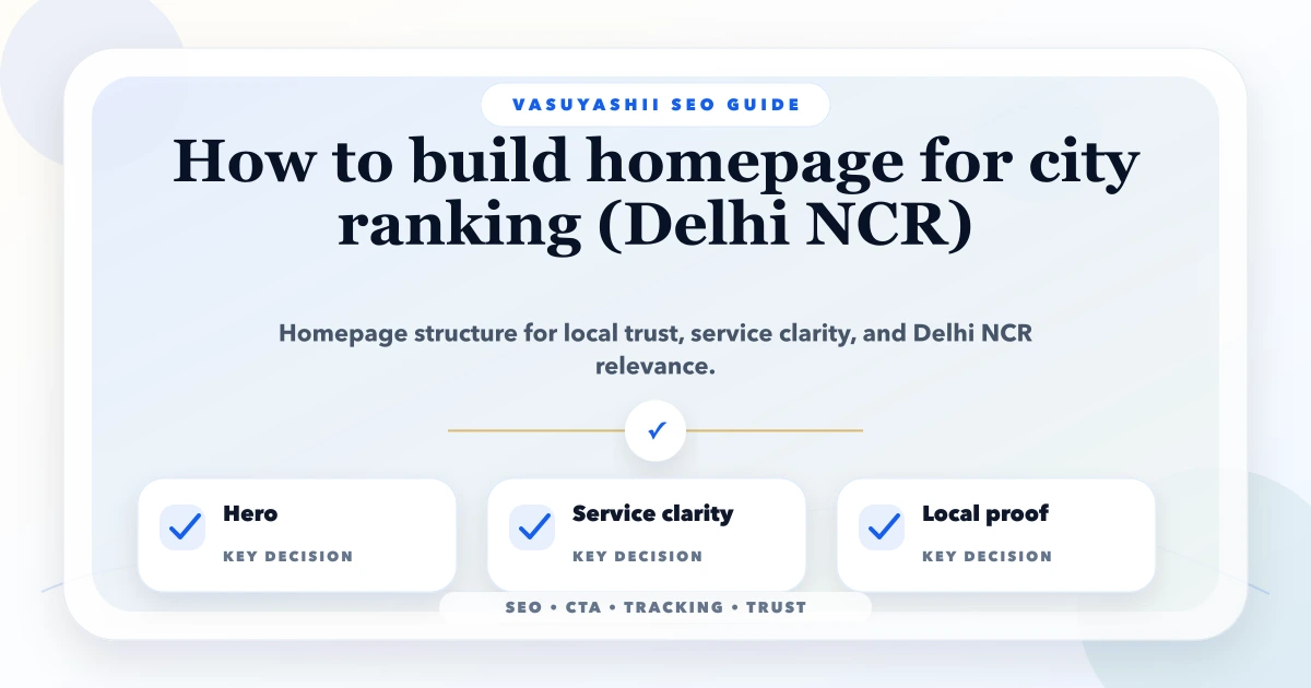 How to build homepage for city ranking (Delhi NCR)