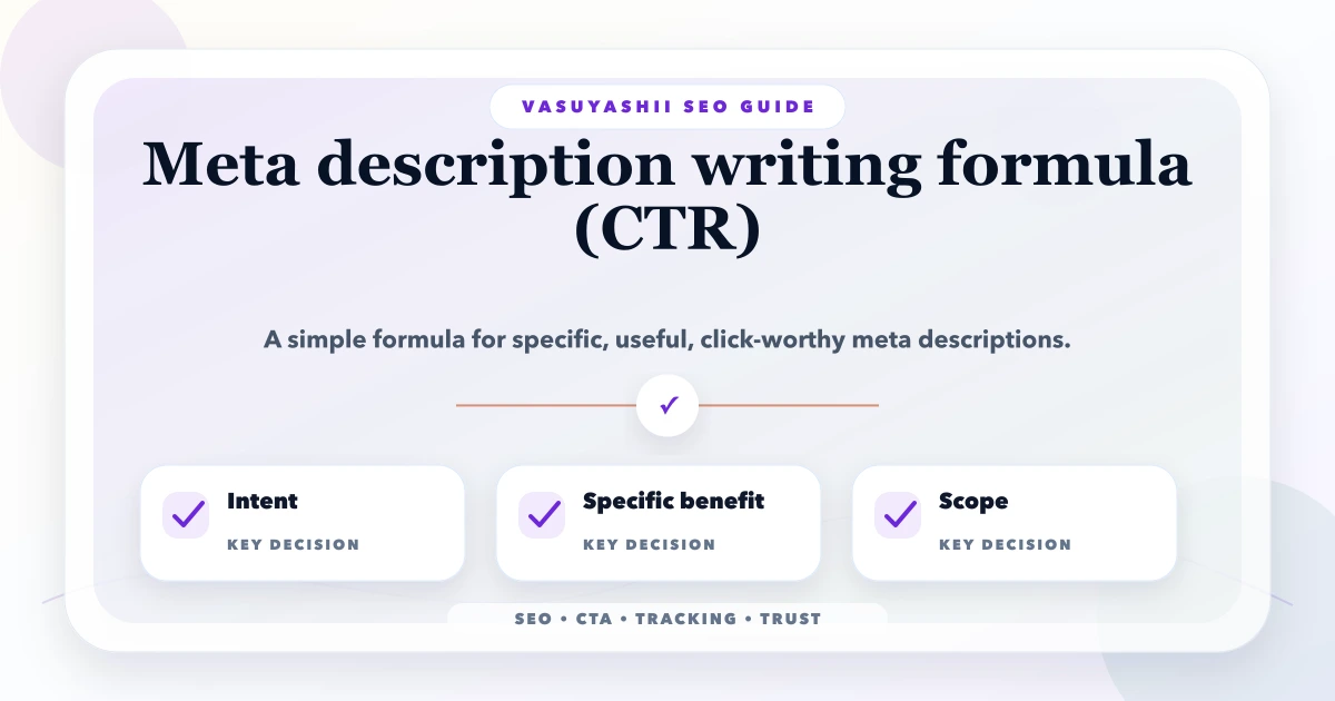 Meta description writing formula (CTR)