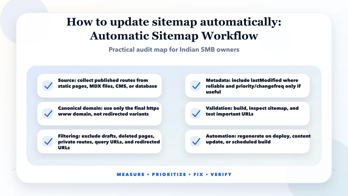 How to update sitemap automatically structure map