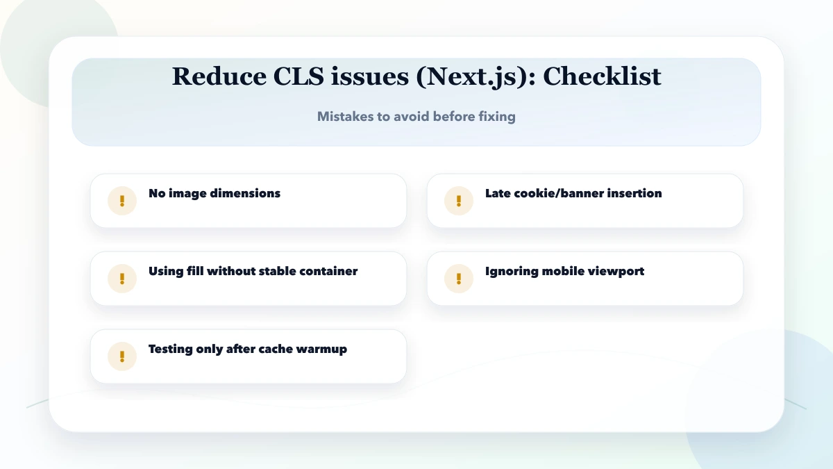 Reduce CLS issues (Next.js) checklist
