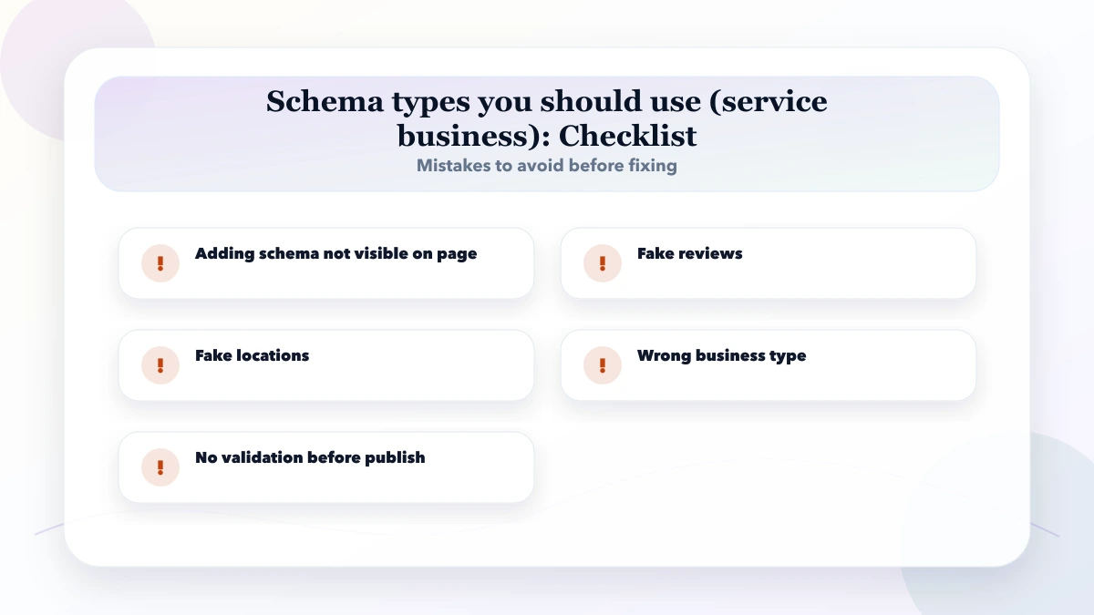 Schema types you should use (service business) checklist