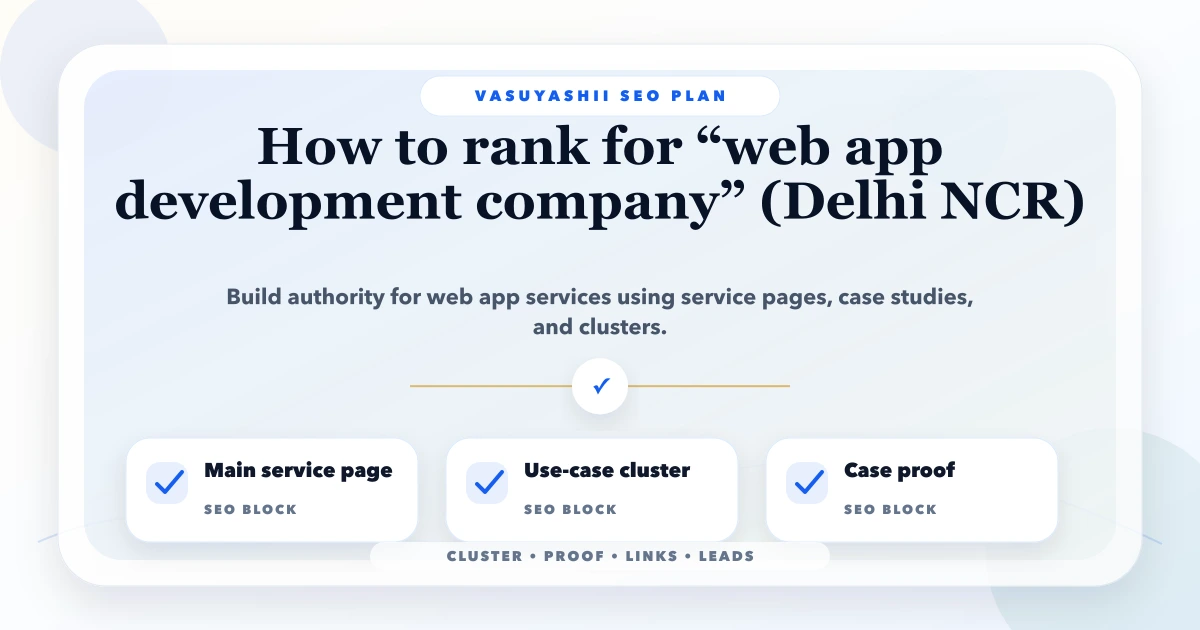 How to rank for “web app development company” (Delhi NCR)
