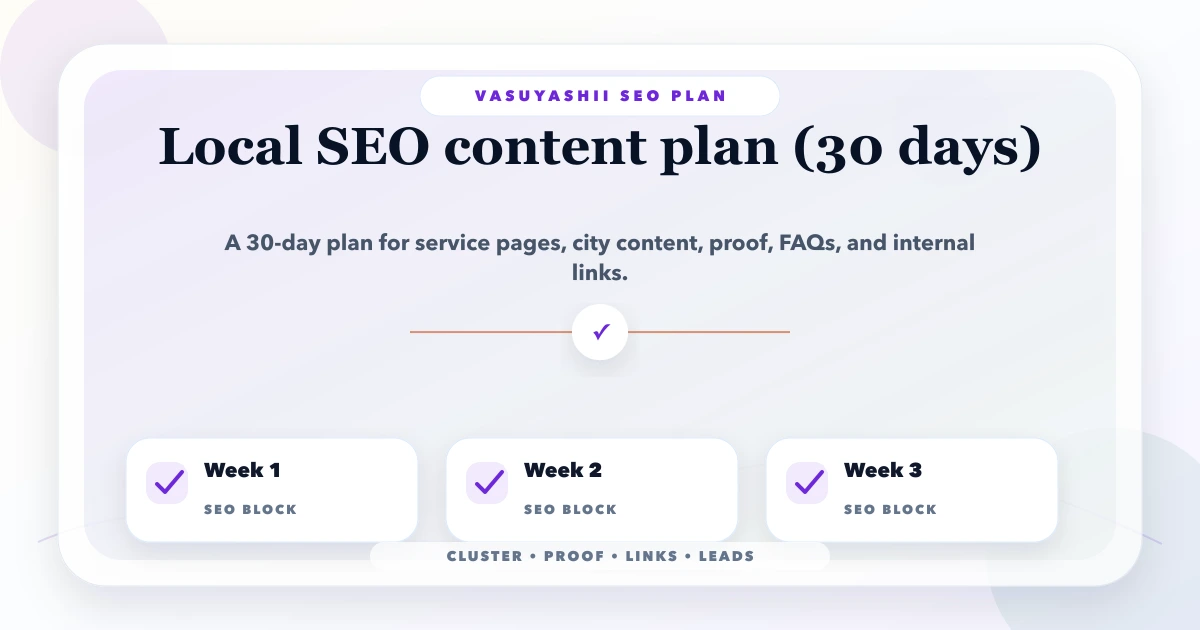 Local SEO content plan (30 days)
