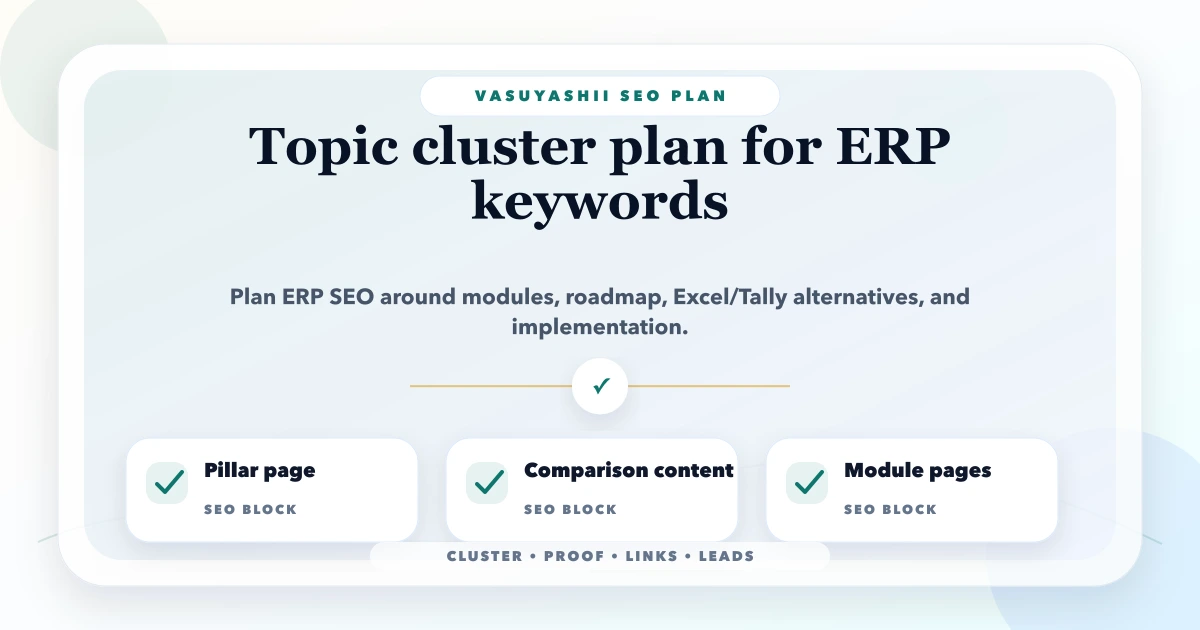 Topic cluster plan for ERP keywords