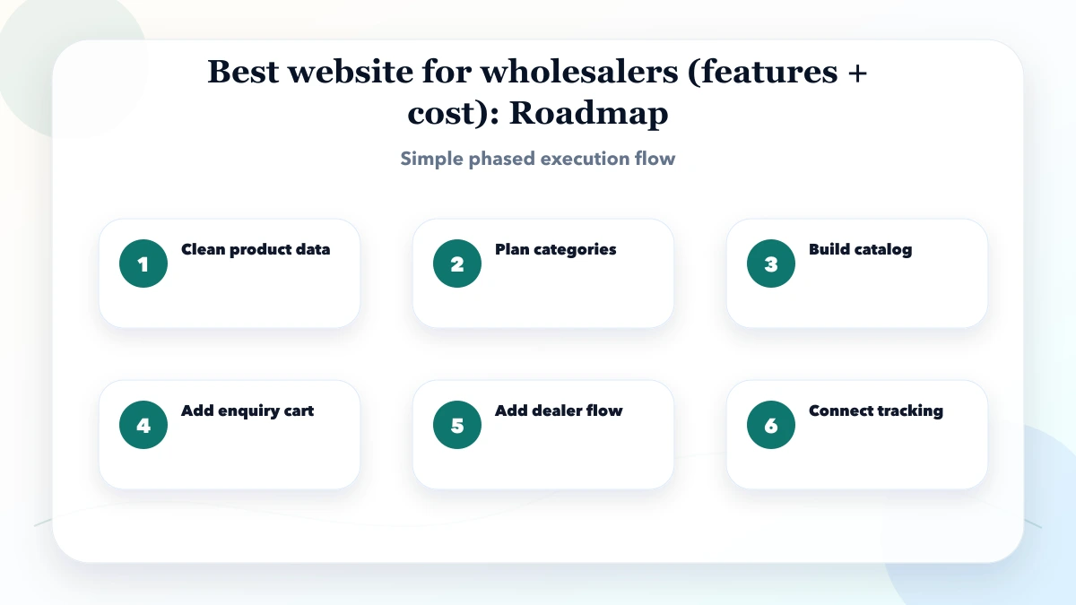 Best website for wholesalers (features + cost) roadmap