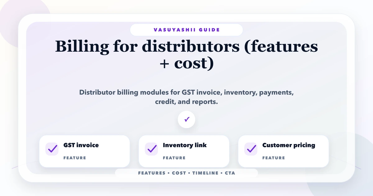Billing for distributors (features + cost)