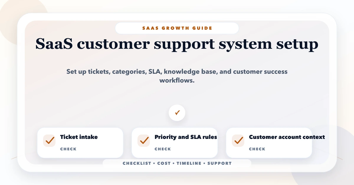 SaaS customer support system setup