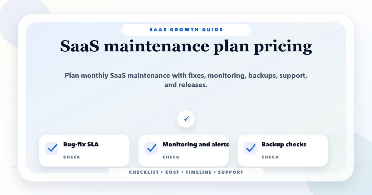 SaaS maintenance plan pricing