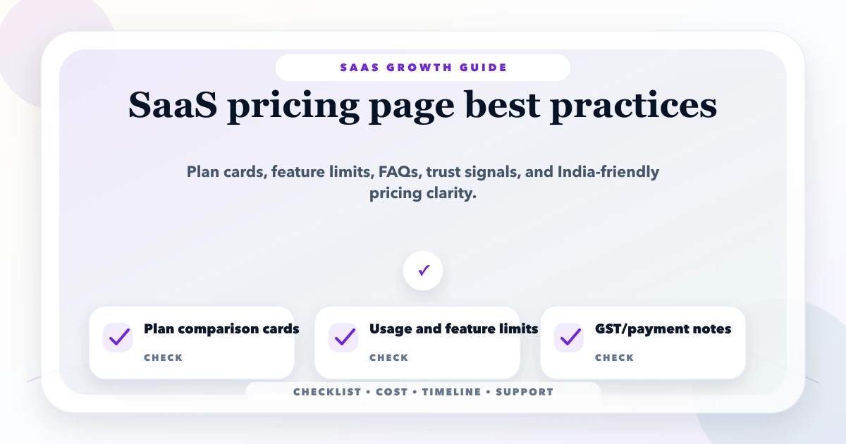 SaaS pricing page best practices