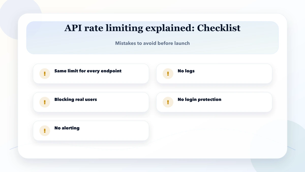 API rate limiting explained checklist