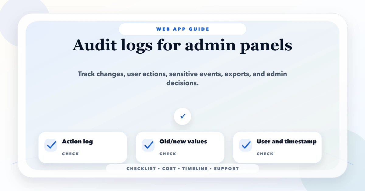 Audit logs for admin panels