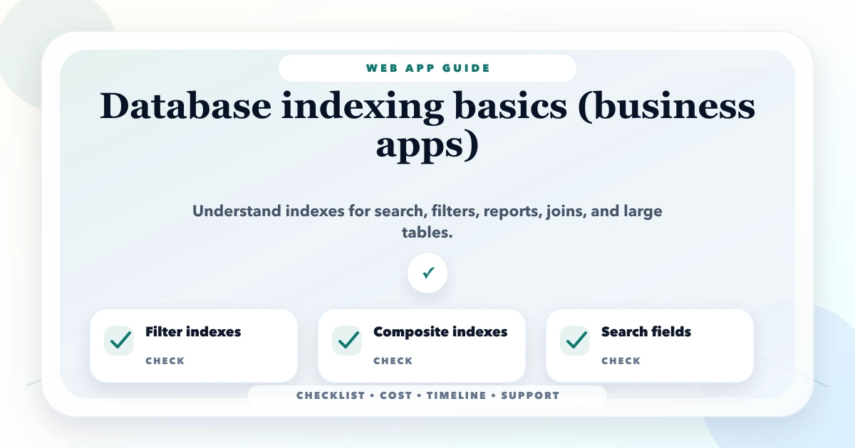 Database indexing basics (business apps)