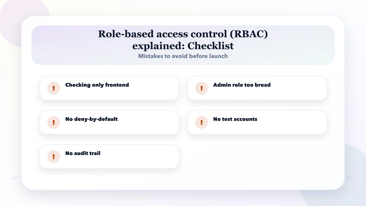 Role-based access control (RBAC) explained checklist