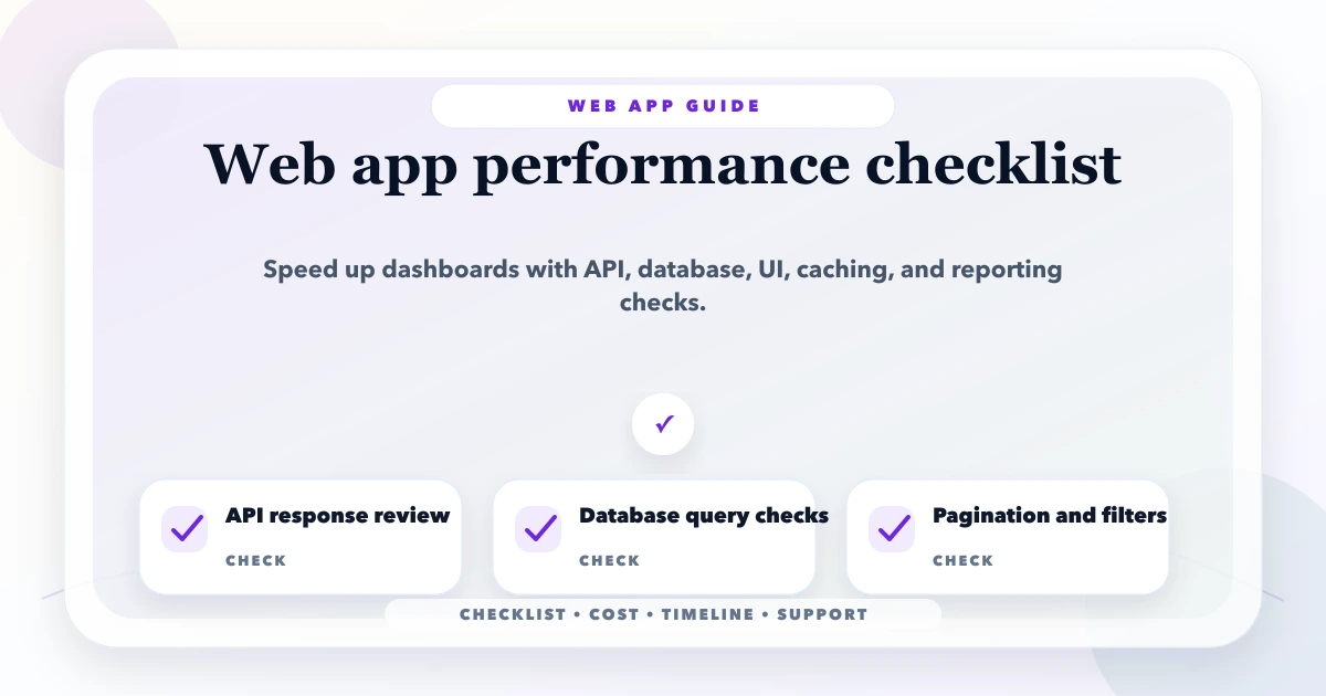Web app performance checklist