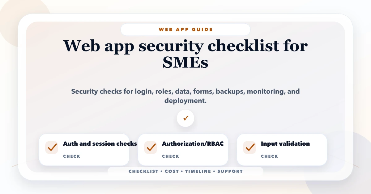 Web app security checklist for SMEs