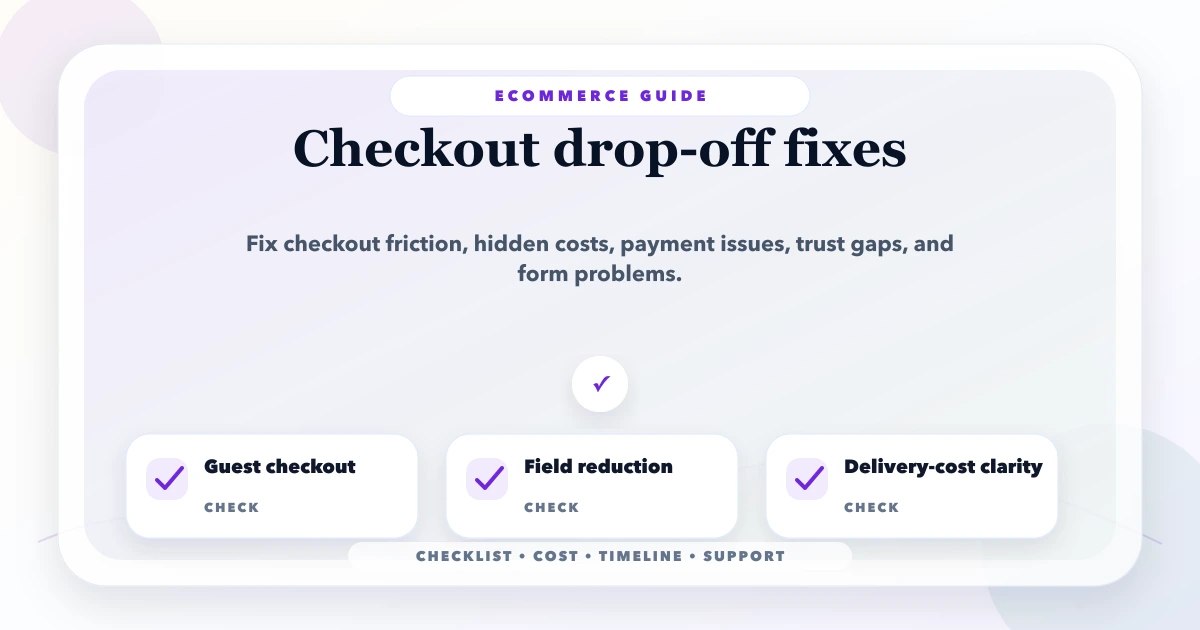 Checkout drop-off fixes